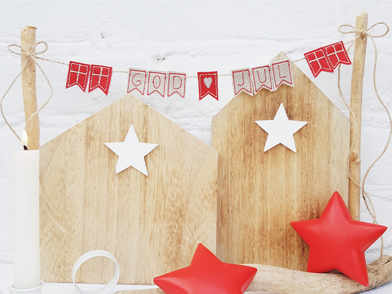 Preview: ITH - Wimpelkette "god jul"